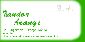nandor aranyi business card
