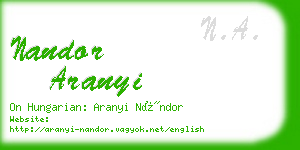 nandor aranyi business card